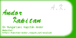 andor kapitan business card