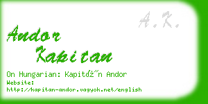 andor kapitan business card